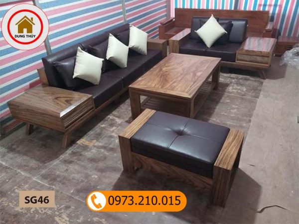Bộ ghế sofa 2 văng gỗ hương xám SG46